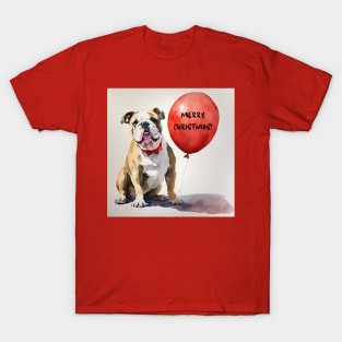 Merry Christmas Bulldog Balloon! T-Shirt